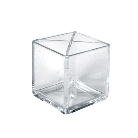 Azar Displays Cube Pencil Holder W/ Divider 5"W x 5"D x 5"H, PK2 556358
